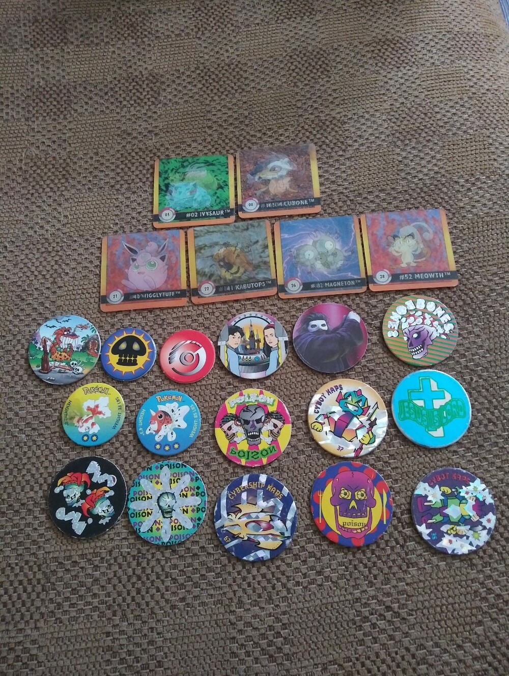 Lot 22 Nintendo Pokemon Artbox Persian #53 1999 Goosebumps Pogs Rare Vtg Vintage